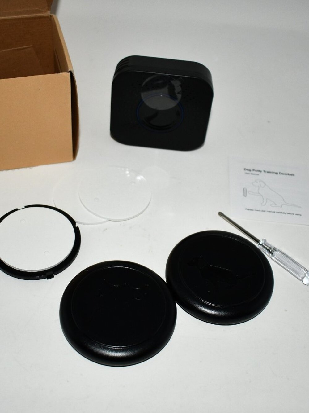 EverNary Wireless Dog Door Bell, 1 Receiver, 2 Transmitters, Potty Training, Bla